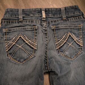 Ariat Blue Boot Cut Jeans with Embroidered Pockets